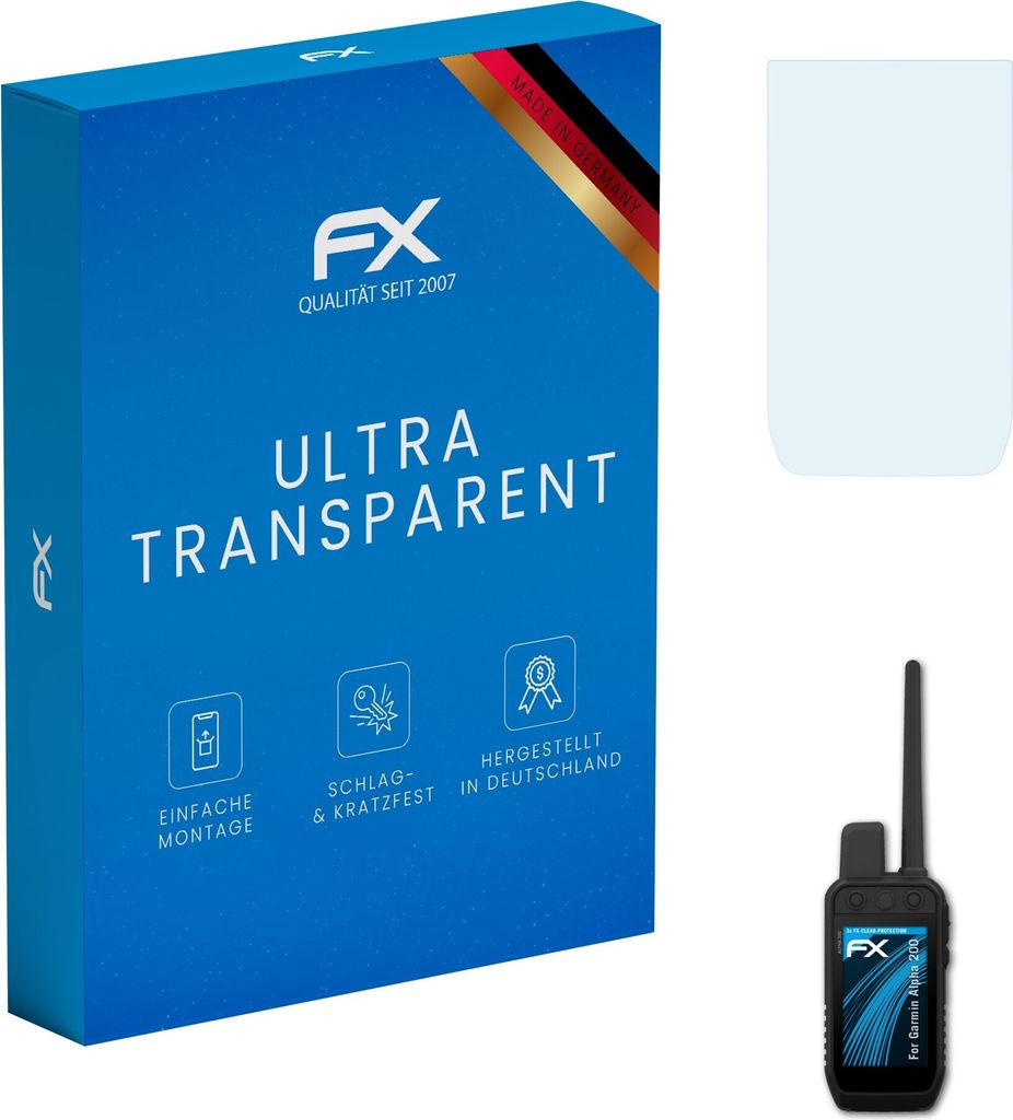 atFoliX FX-Clear 3x Schutzfolie kompatibel mit Garmin Alpha 200 Displayschutzfolie