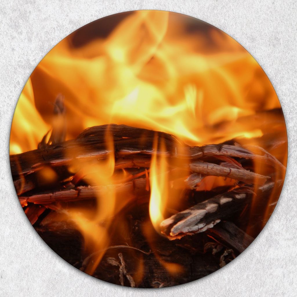 Glas-Herdabdeckplatten Glaskeramikkochfeld-Abdeckung Spritzschutz Glas Runden Schneidebrett fi40 cm - Grill Feuer Glut
