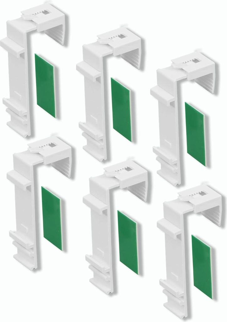 6 Stück Klemmflex Klemmbefestigungen für Doppel-Rollos - Klemmbefestigung ohne Bohren - Zubehör für PVC- oder Holzfenster