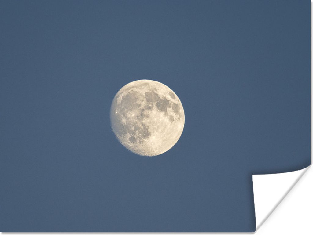 MuchoWow Poster Mond - Blau - Weiß 160x120 cm - Foto Plakat