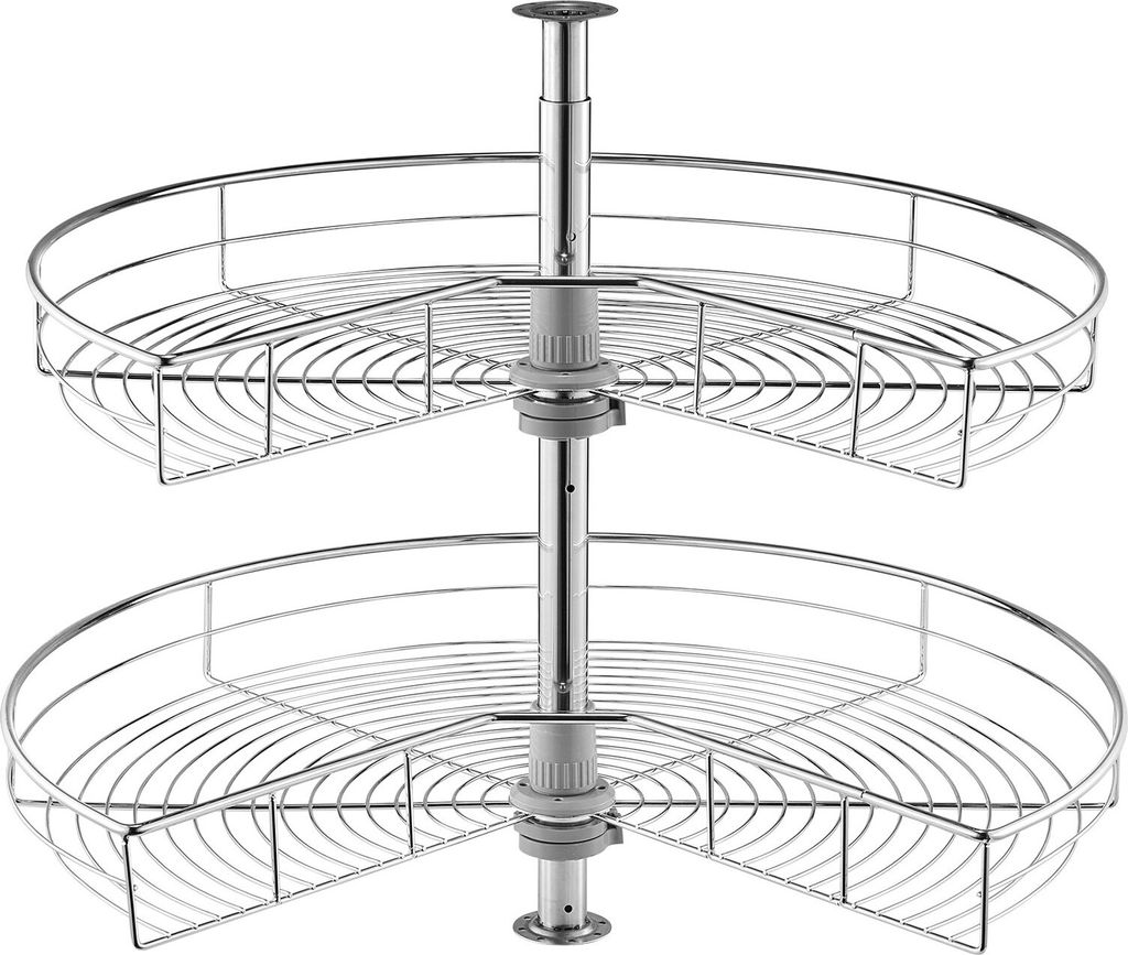 2-stufiger Nierenförmiger Chrom-Eck-Organizer Lazy Susan Gewürzregal