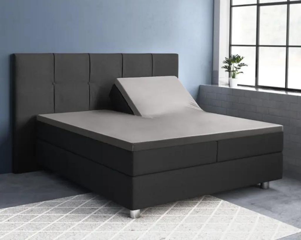 Primaviera Deluxe Splittopper Satijn Spannbettuch grau 180 x 220 cm