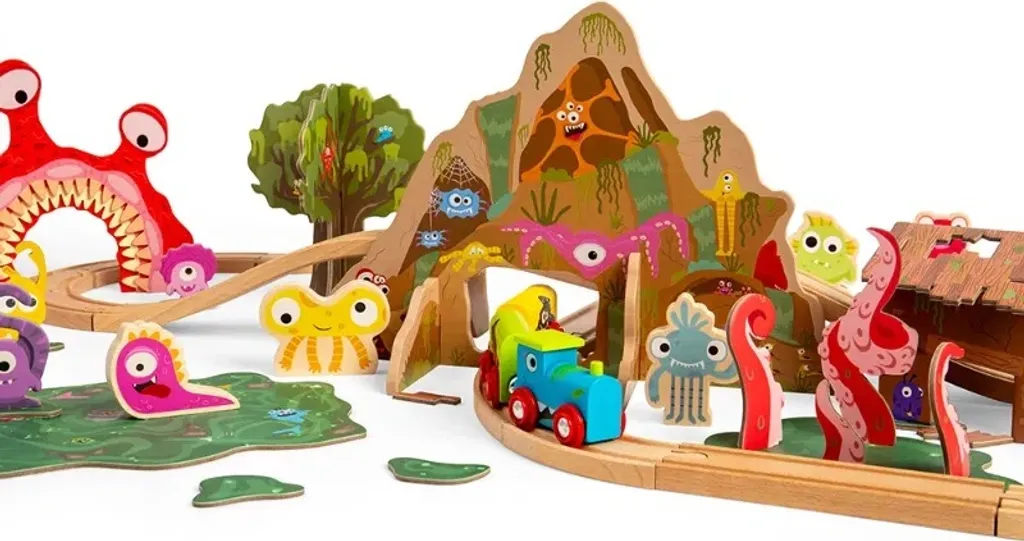 Train en bois Monstres compatible Brio - Solution pour circuit enfant