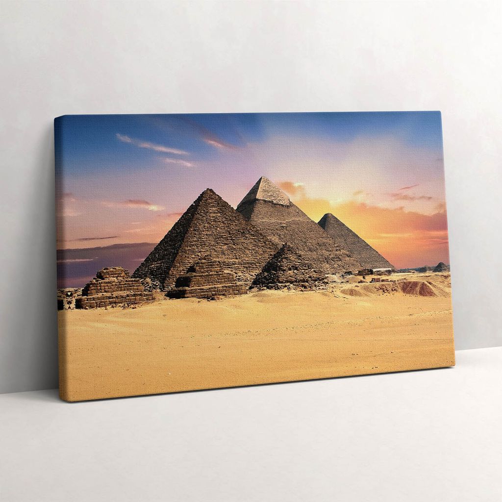 Ägyptische Pyramiden in der Wüste – Leinwandbild Wandbild – 30x20 cm – Leinwandbilder – Wandbilder – Schlafzimmer – Flur