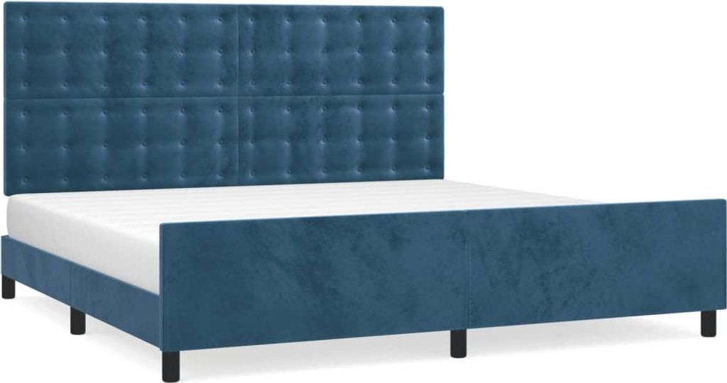 vidaXL Rám postele bez matrace tmavě modrý 200x200 cm Obrázek produktu 