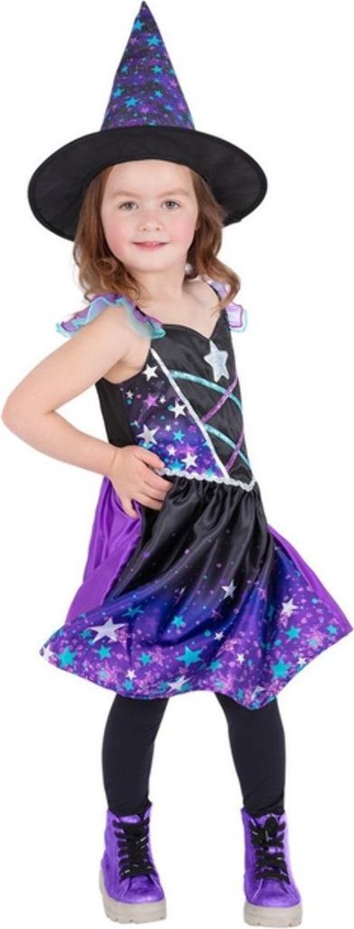 Smiffys - "Starry Night" Hexenkostüm - Mädchen SM1482 (128-134) (Schwarz/Violett)