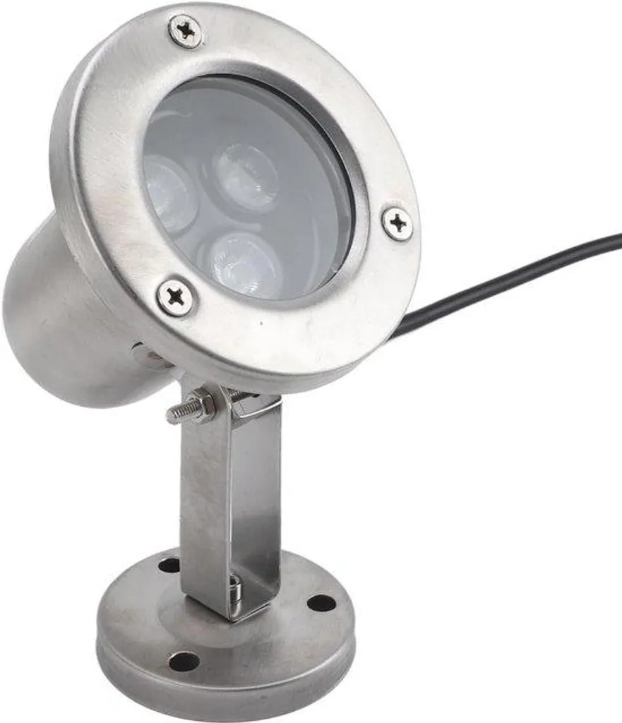 Remplacer éclairage piscine : Projecteur LED inox blanc chaud étanche