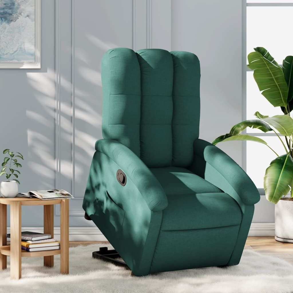 Cloris DesignMöbel Relaxsessel mit Aufstehhilfe Dunkelgrün Stoff , Klassische Sessel 2024 Neu