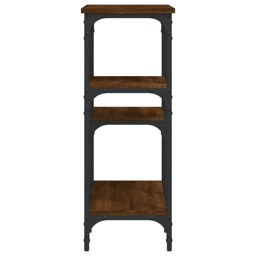 SYFAX™ Tavolino Consolle Rovere Marrone 80x29x75 cm Legno Multistrato - 4