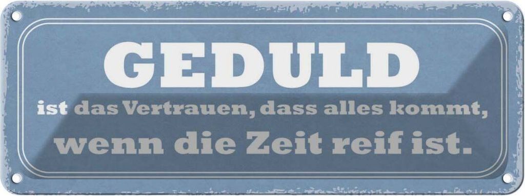 vianmo Blechschild 10x27 cm Geduld ist das Vertrauen dass Dekoration Spruch Zitat