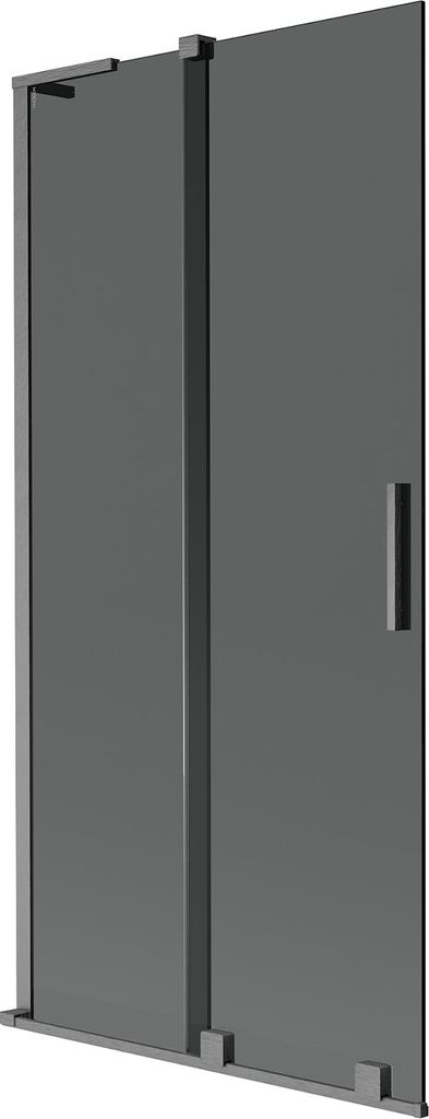 Mexen Velar L Badewannenfaltwand 2-teilig verschiebbar 90 x 150 cm, graphit, gebürstetes Gun Gray - 896-090-003-41-66