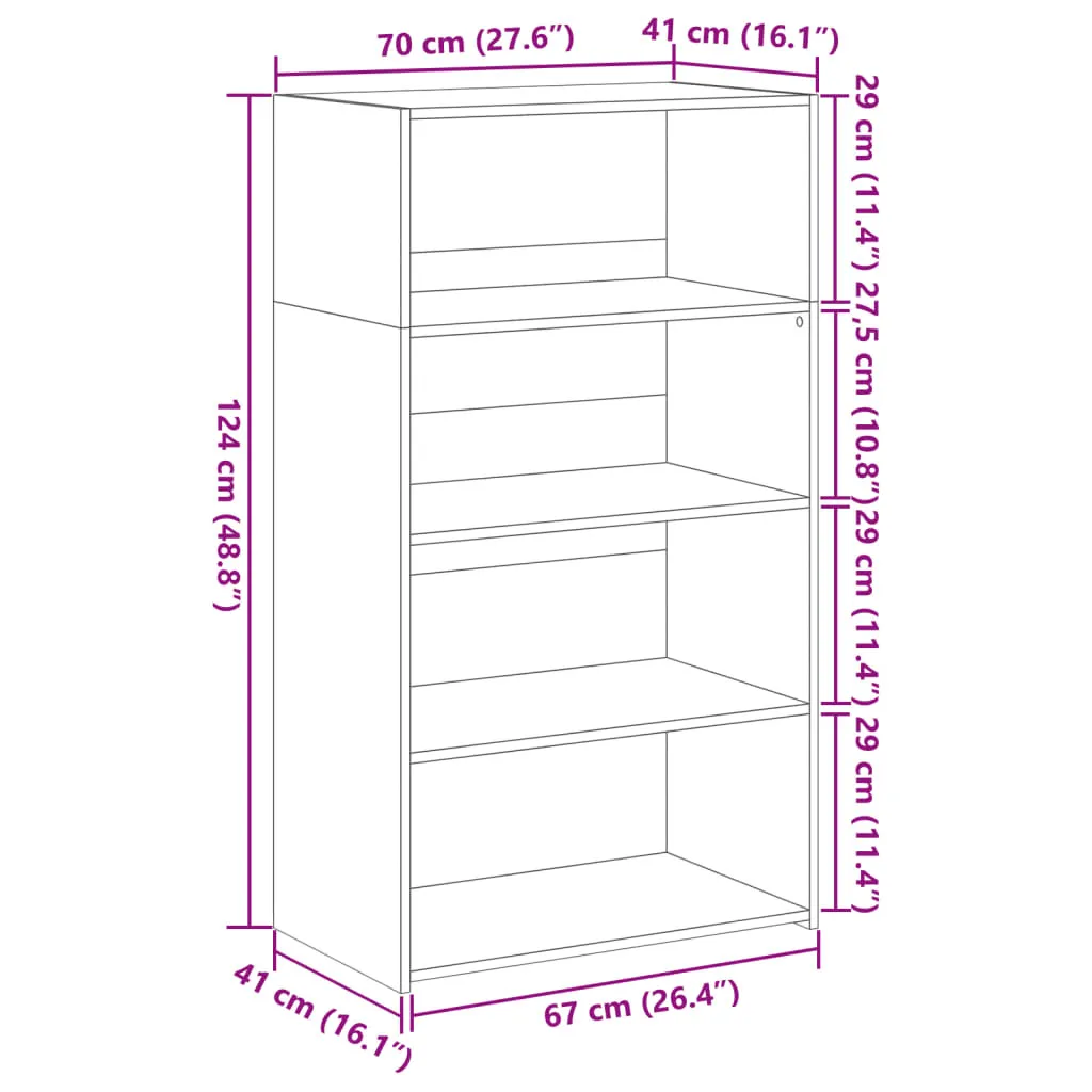 Mobile Credenza Alta Moderno Rovere Affumicato 70cm Maison Exclusive - 9