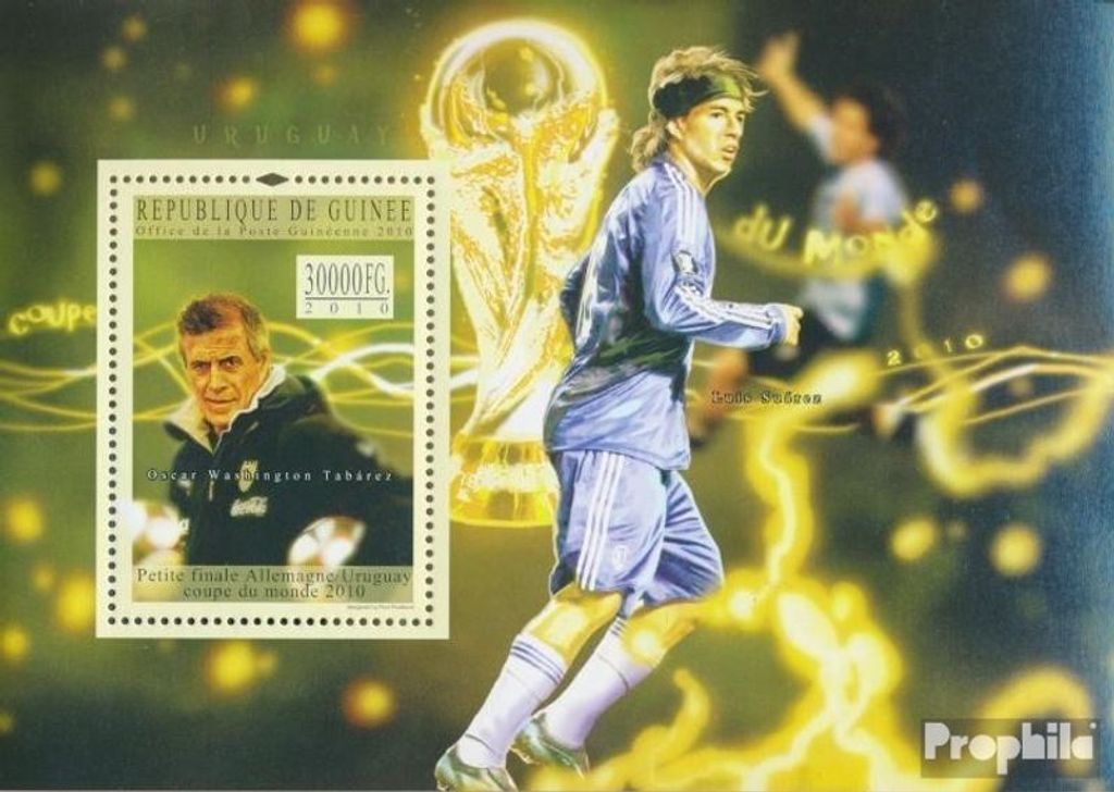 Briefmarken Guinea 2010 Mi Block 1844 (kompl. Ausgabe) postfrisch Fußballweltmeisterschaft, Südafrika 2010