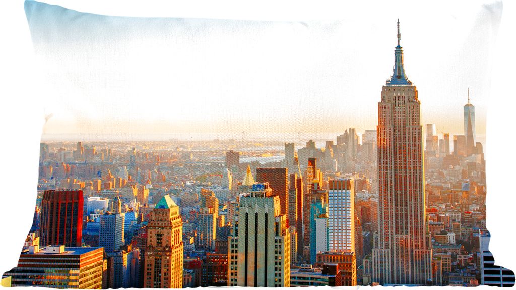 MuchoWow Zierkissen Sofakissen Wohnzimmer Dekokissen 50x30 cm New York aus der Vogelperspektive - Wohnzimmerdekoration - Polster mit Photo