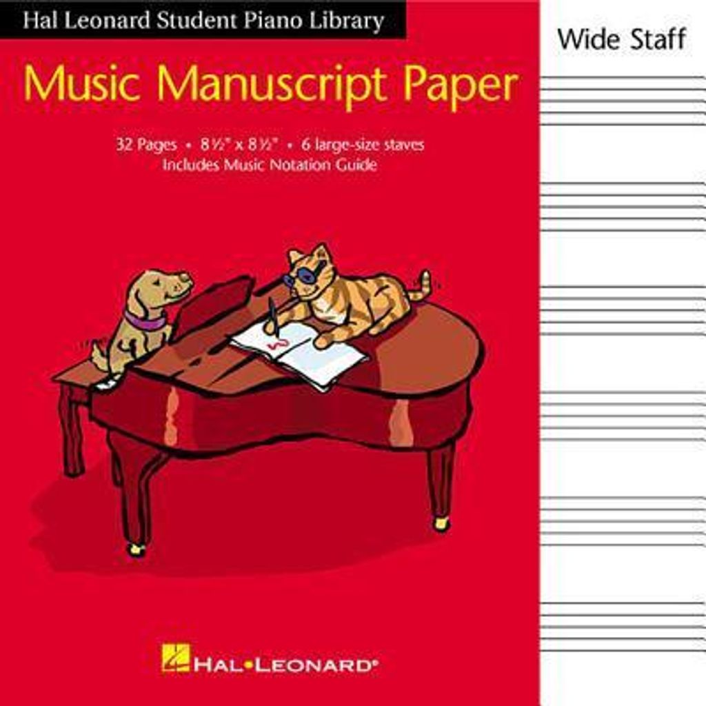 Hal Leonard Student Piano Library Music Manuscript Paper - Wide Staff: Wide Staff