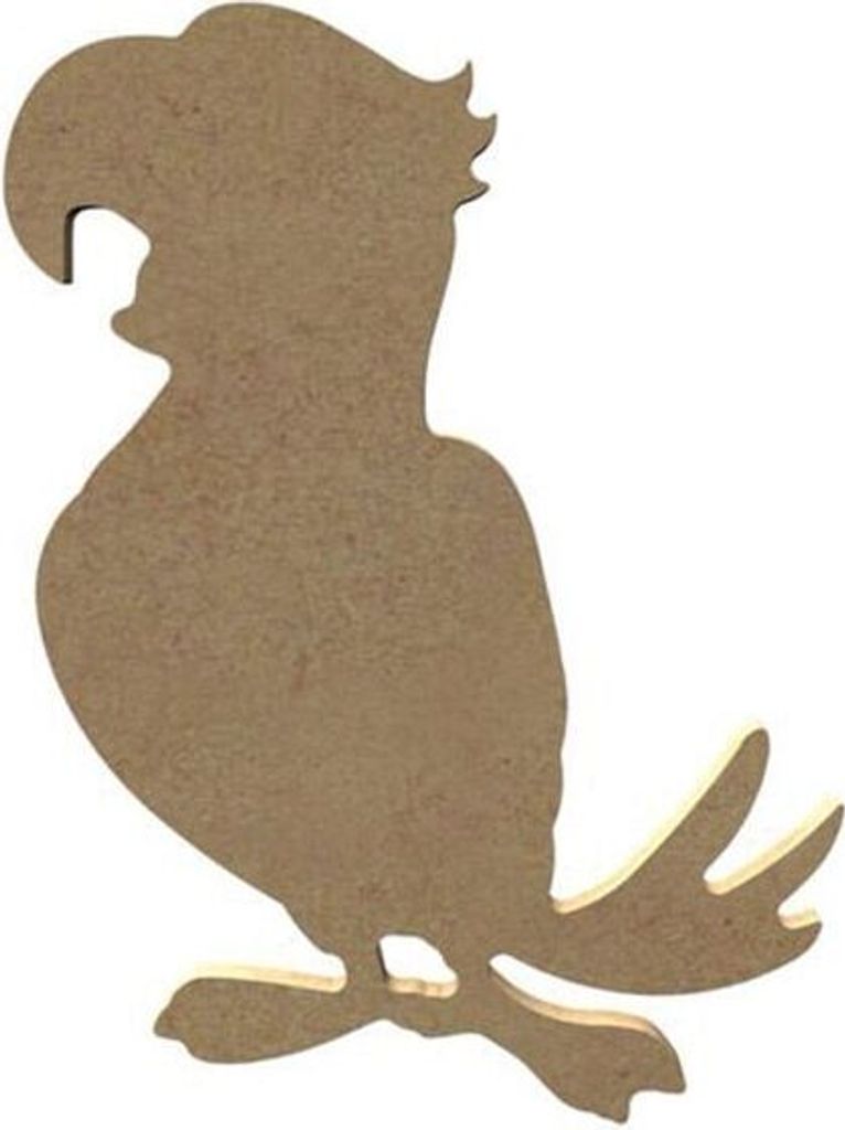Papagei aus MDF-Holz zum Dekorieren - 15 cm