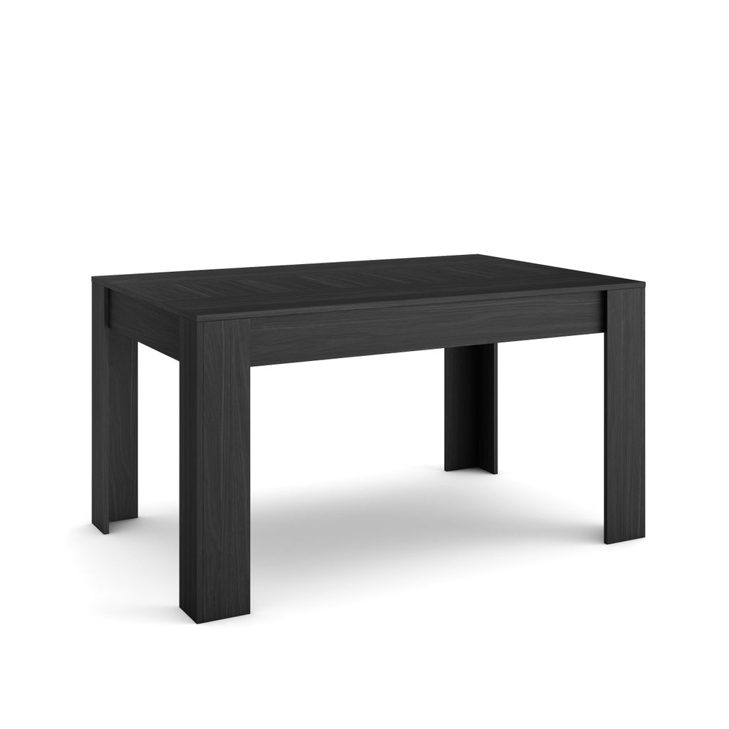 Esszimmertisch, 140x90x76 cm, Für 6 Gäste, Stubentisch, Schwarz