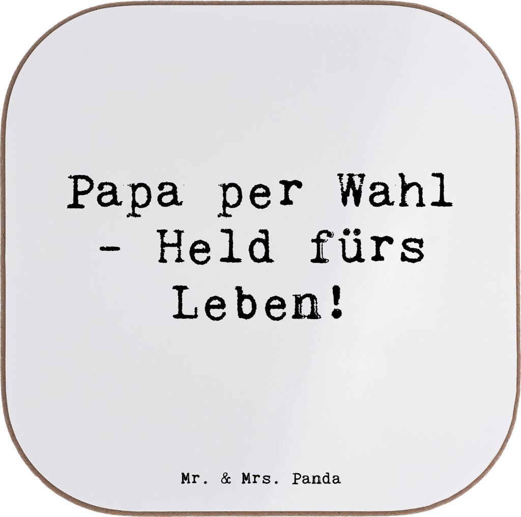 Mr. & Mrs. Panda Holzuntersetzer Spruch Adoptivvater Held - Weiß - Geschenk, Coaster, Familienmitglieder, Liebe, herzerwärmende Sprüche, Tischsc...