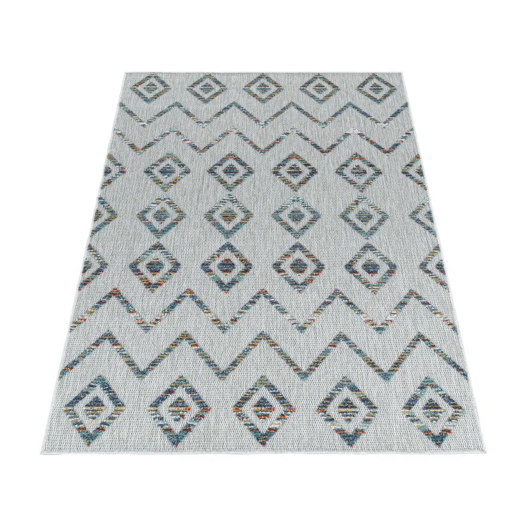 Tapis multicolore Bahama Wavy à textures mixtes 200x290cm résistant - 2