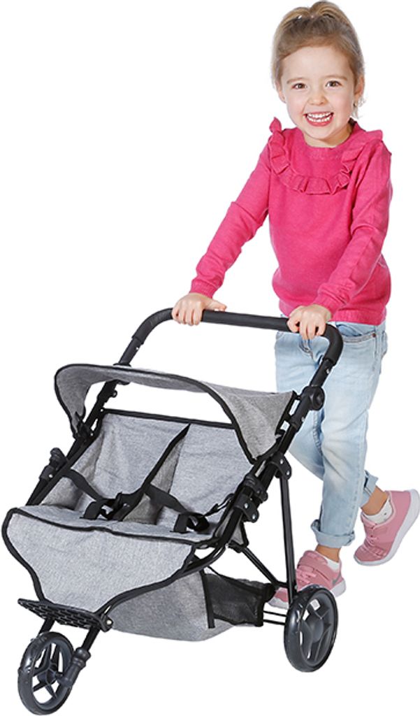 Zwillingspuppenwagen Duo jeans grey Produktbild 7