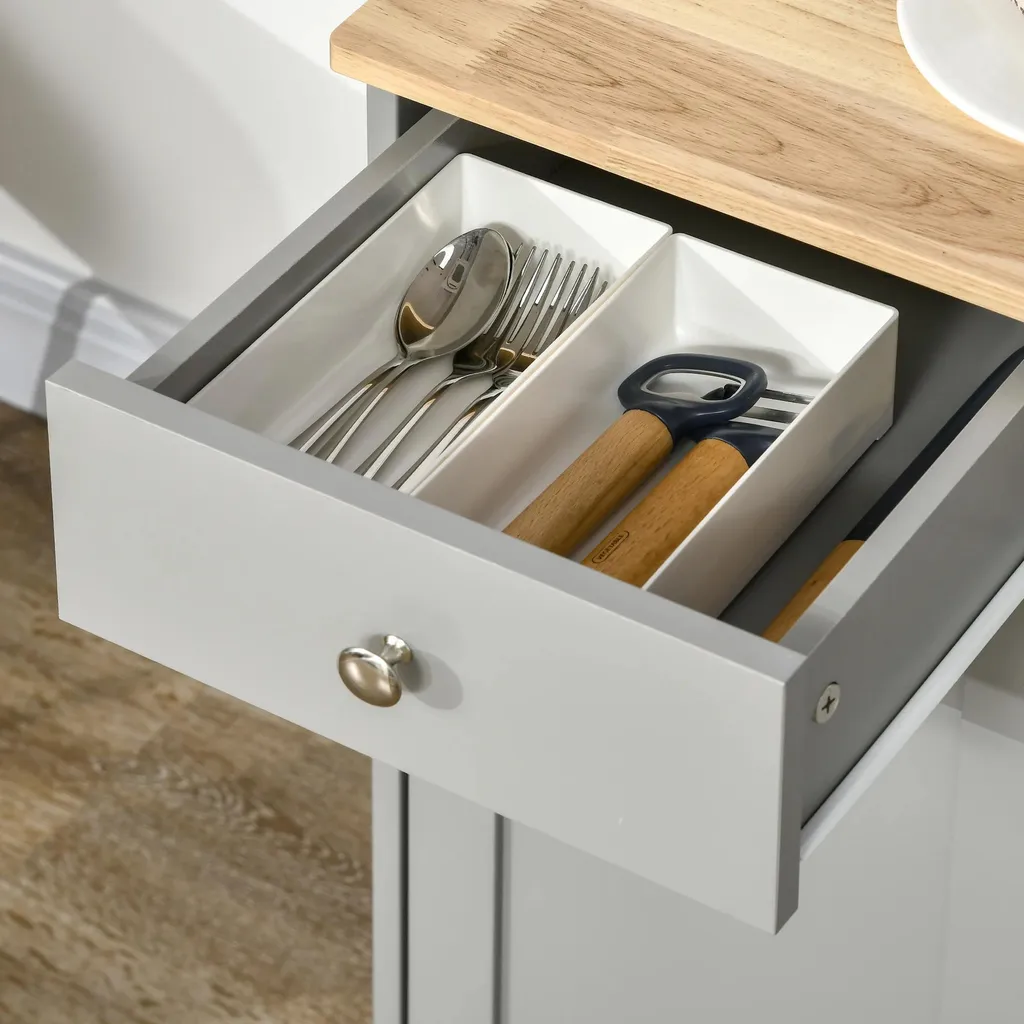Meuble de Rangement Buffet Gris Clair 101 cm pour Optimiser l'Espace - 9