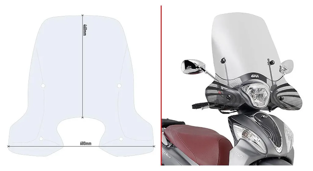 Givi Pare-brise Haut Argent pour Kymco People One 125 - Confort Maximal