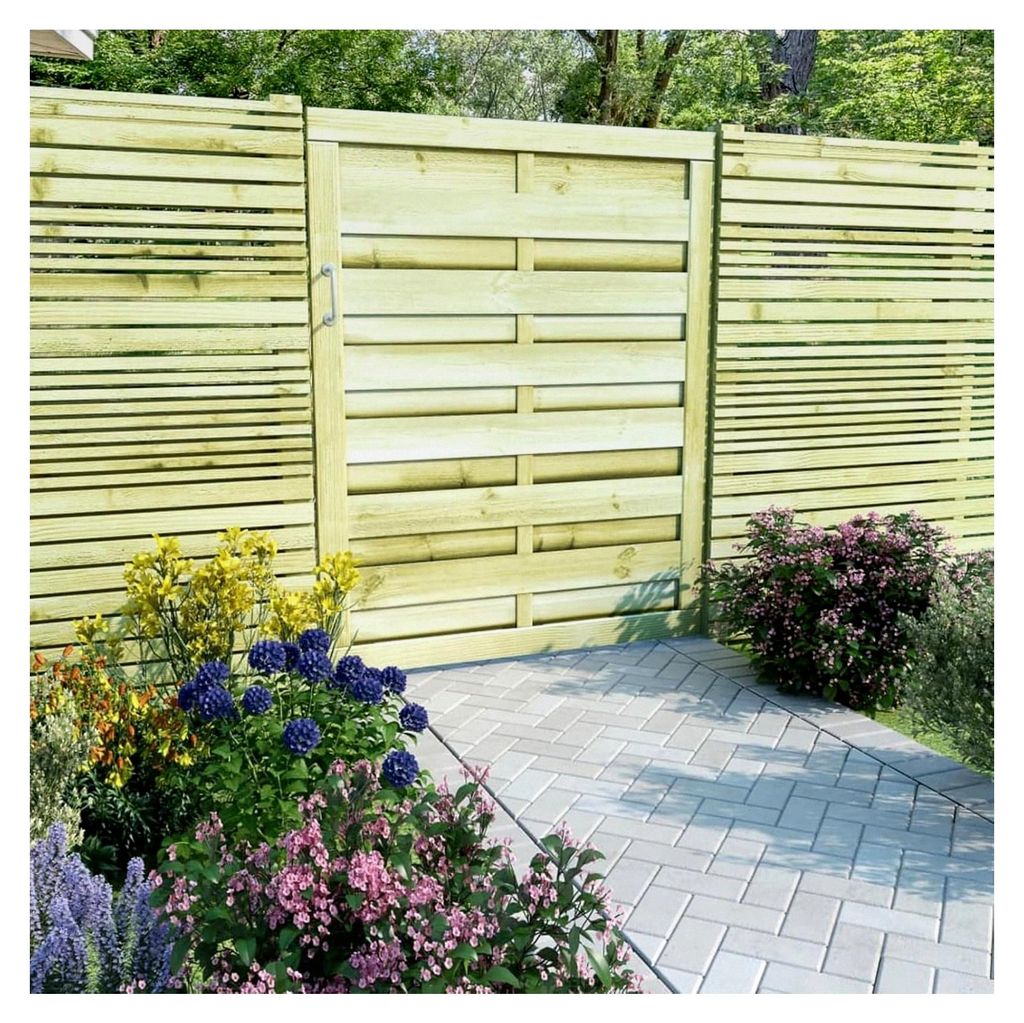 Gartentor aus Kiefernholz imprägniert 100x125 cm grün, Zauntor für Einfahrt, Seitenzugang, Tiergehege, Gewerbegrundstück