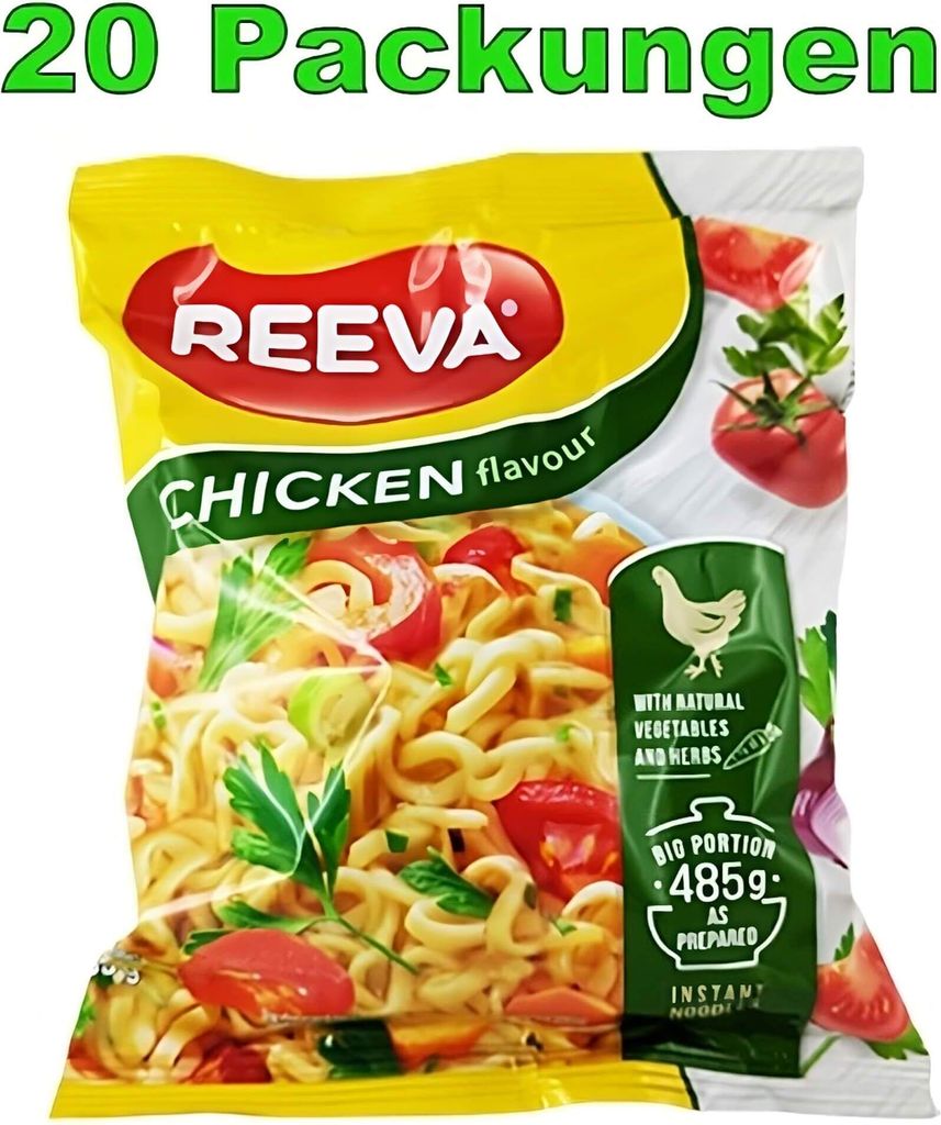 Reeva Big Portion Instant Noodles Huhn 20er Pack (20 x 85g) Produktbild 