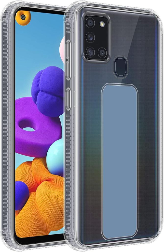 Cadorabo Schutzhülle für Samsung Galaxy A21s Hülle in Blau Etui TPU Silikon Case Cover Standfunktion