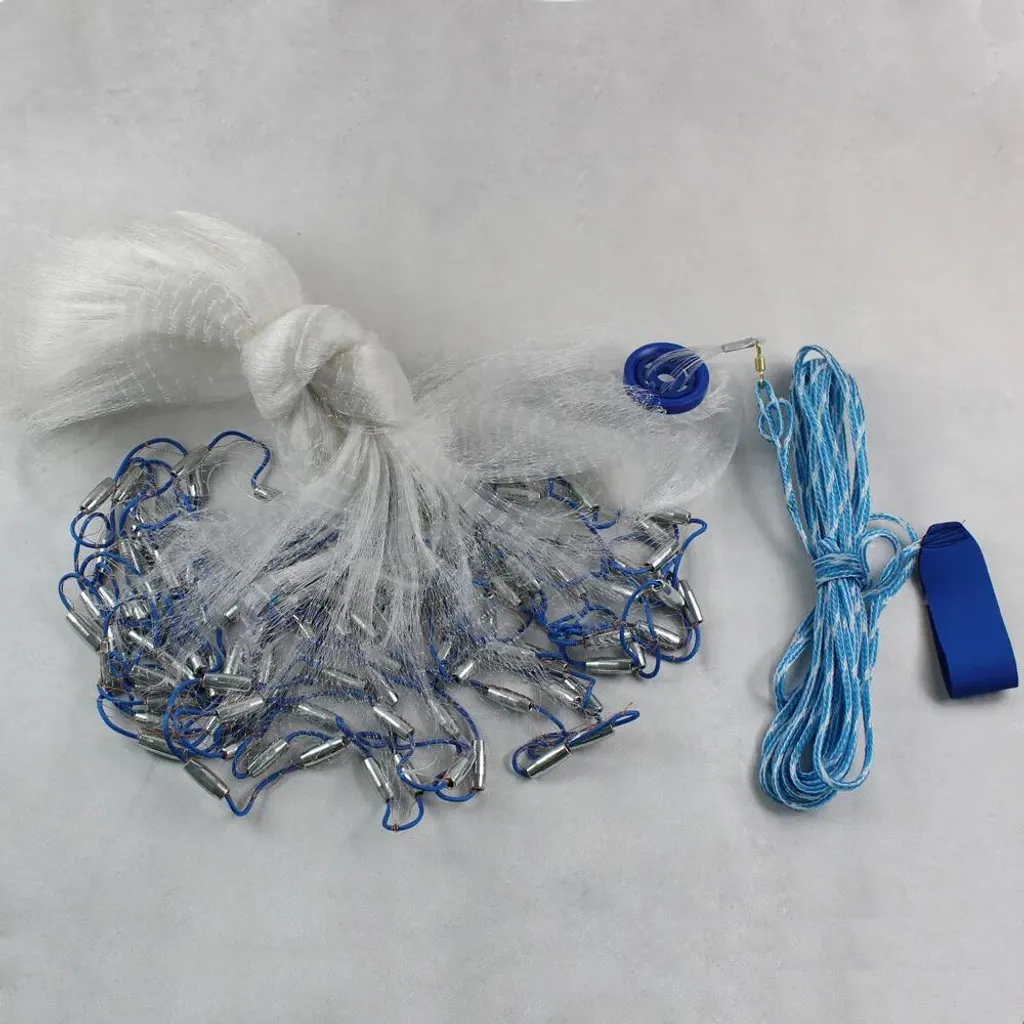 Filet de pêche anti-emmêlement pliable 5,4 m, hauteur 2,7 m facile à ranger