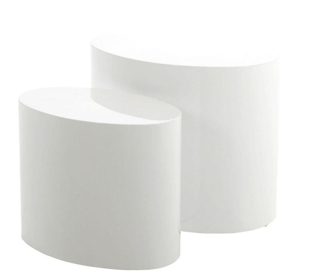 Mica Ecktisch 2 Stck. in weiß Hochglanz.