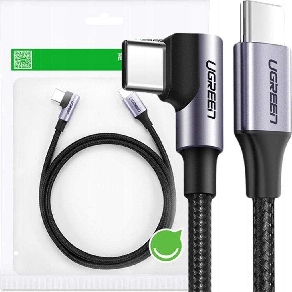 Cavo da Usb-C a Usb-C, angolato Ugreen Us255, 3A, 60W, 2M Immagine del prodotto 
