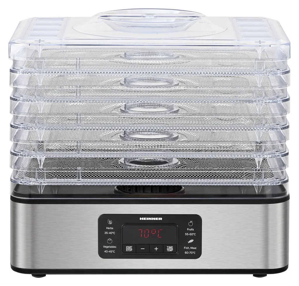 Déshydrateur Heinner DryMaster Pro : 5 Niveaux Inox et Affichage LED