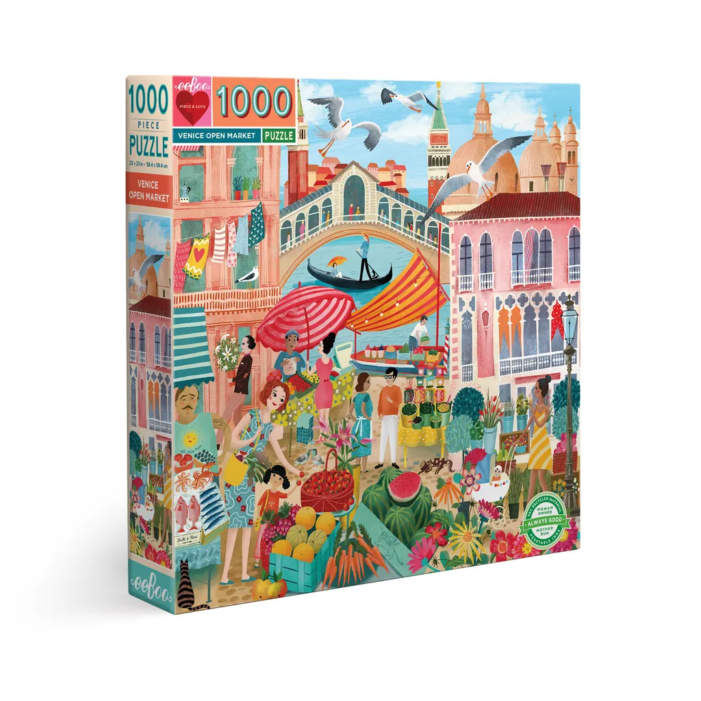 Puzzle 1000 pièces eeBoo Venice Open Market casse-tête carré adulte