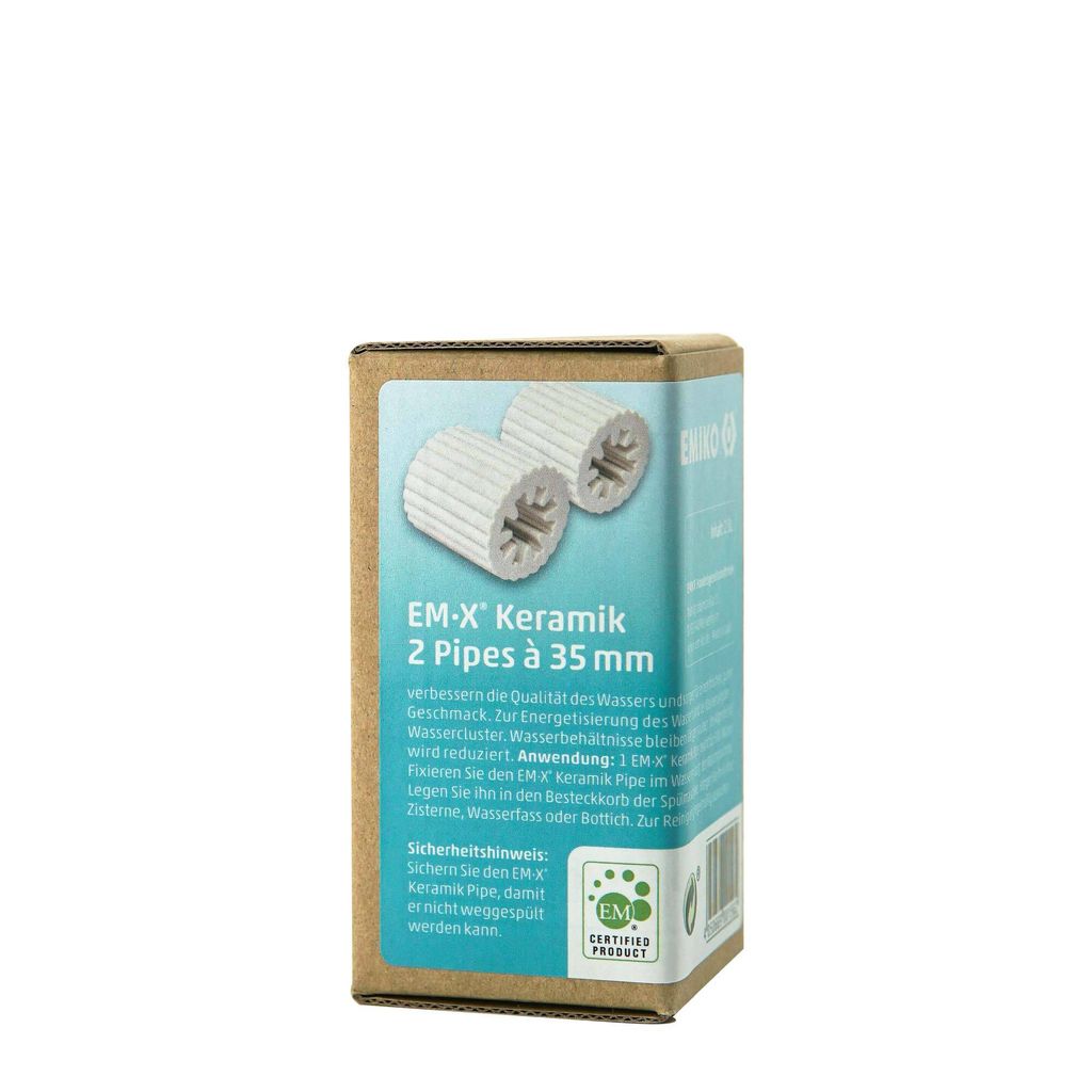 Emiko EM-X Keramik Pipes grau 35mm 2er Set EM Keramik Pipes zur Steigerung der Wasserqualität von großen Behältnissen