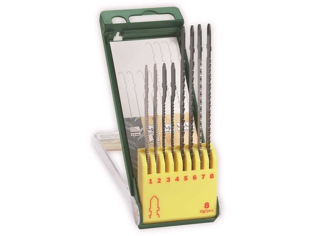 Bosch DIY 8tlg. Stichsägeblattkassette zum Sägen in Holz, Metall und Kunststoff