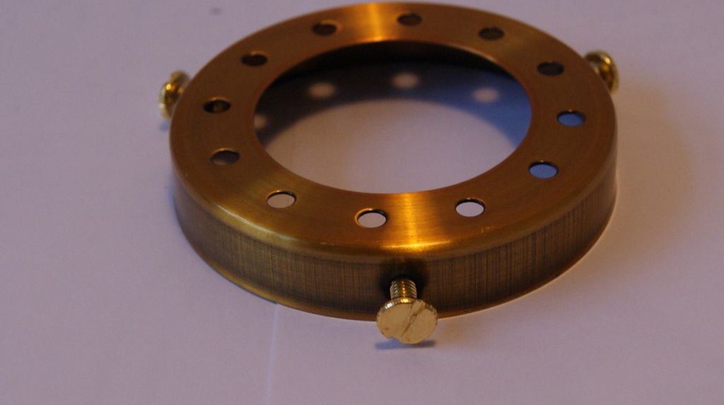 Ferrarium Glasträger / Glashalter / Lampenschirmhalter - 3 Schrauben (Gold)