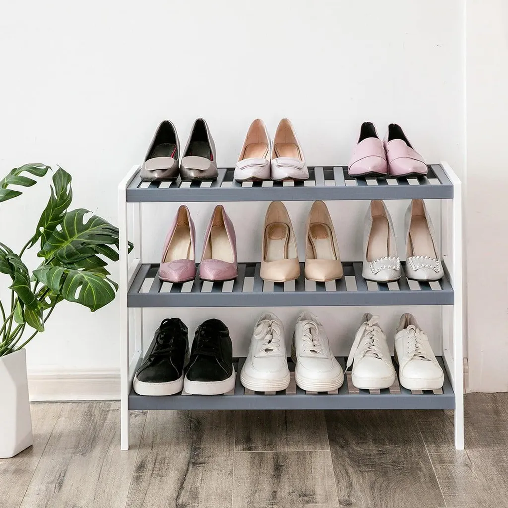 Petit meuble à chaussures 3 tablettes L70 cm - Rangement entrée compact - 2