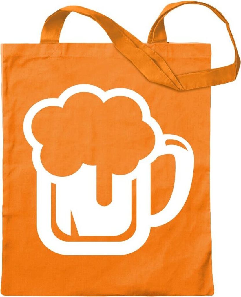 Kiwistar - Baumwolltasche - mandarin - Bierkrug Bierfass trinken Glas - Tragetasche Stoffbeutel Umhängetasche langer Henkel