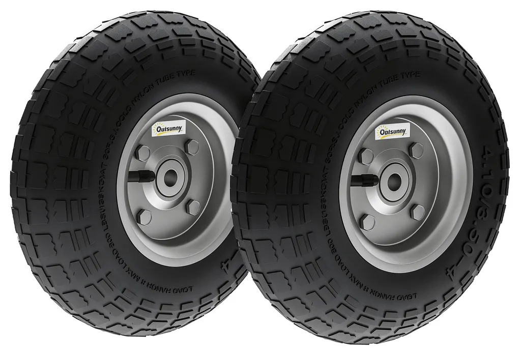 Pneu de brouette 16mm lot de 2 roues gonflables pour chariot de jardin