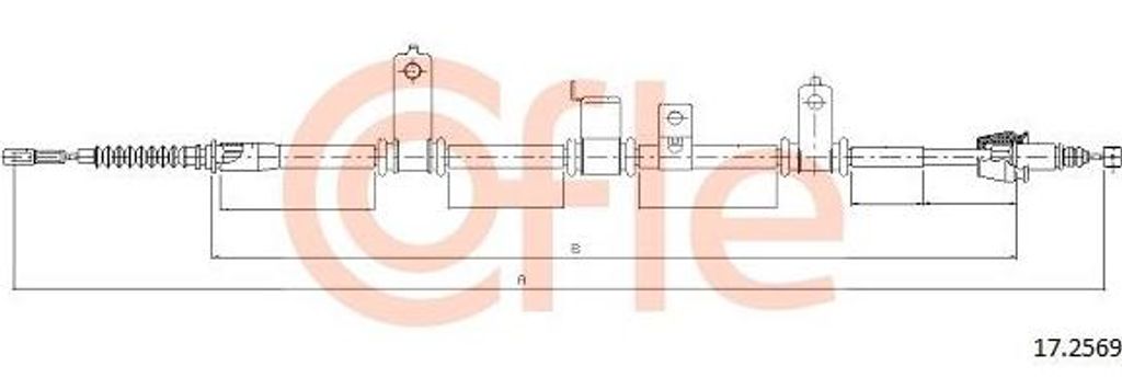 COFLE 17.2569 Seilzug, Handbremse OE 597702B000 kompatibel mit Santa Fe