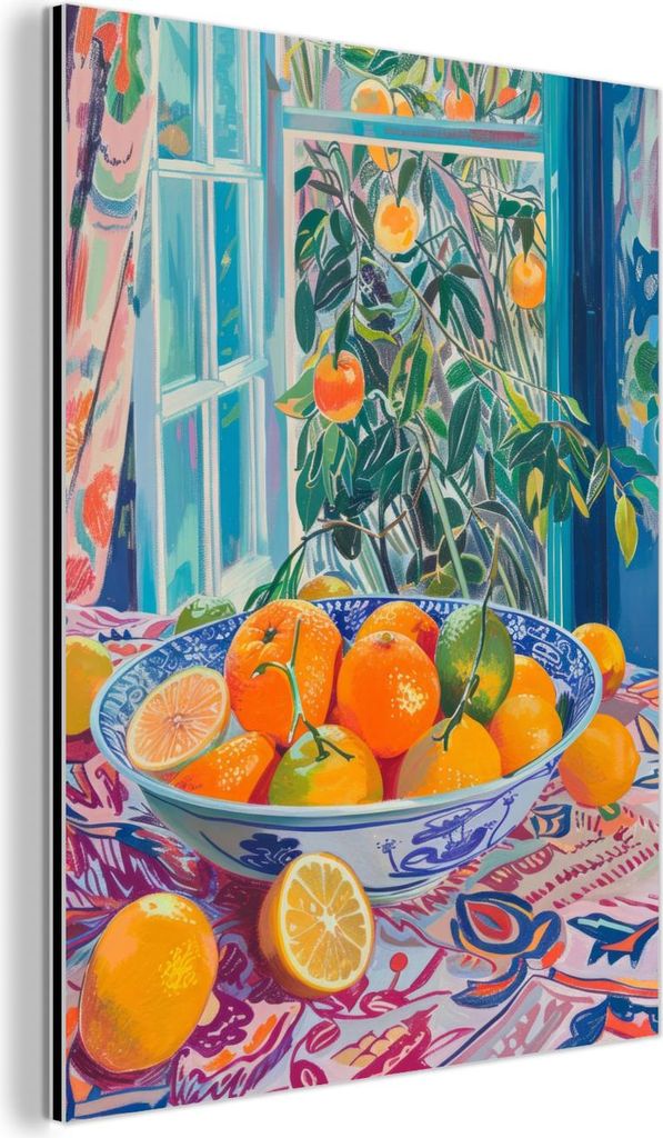 MuchoWow Wanddekoration Metall Metallbild Wandkunst 60x80 cm Stilleben - Farbenfroh - Obst - Sommer MuchoWow Aluminium Gemälde - Wanddekoration Me...