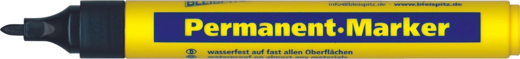 Bleispitz Permanent-Marker (10 Stk., Farbe Schwarz, Rundspitze, 1,5-3 mm) 0631