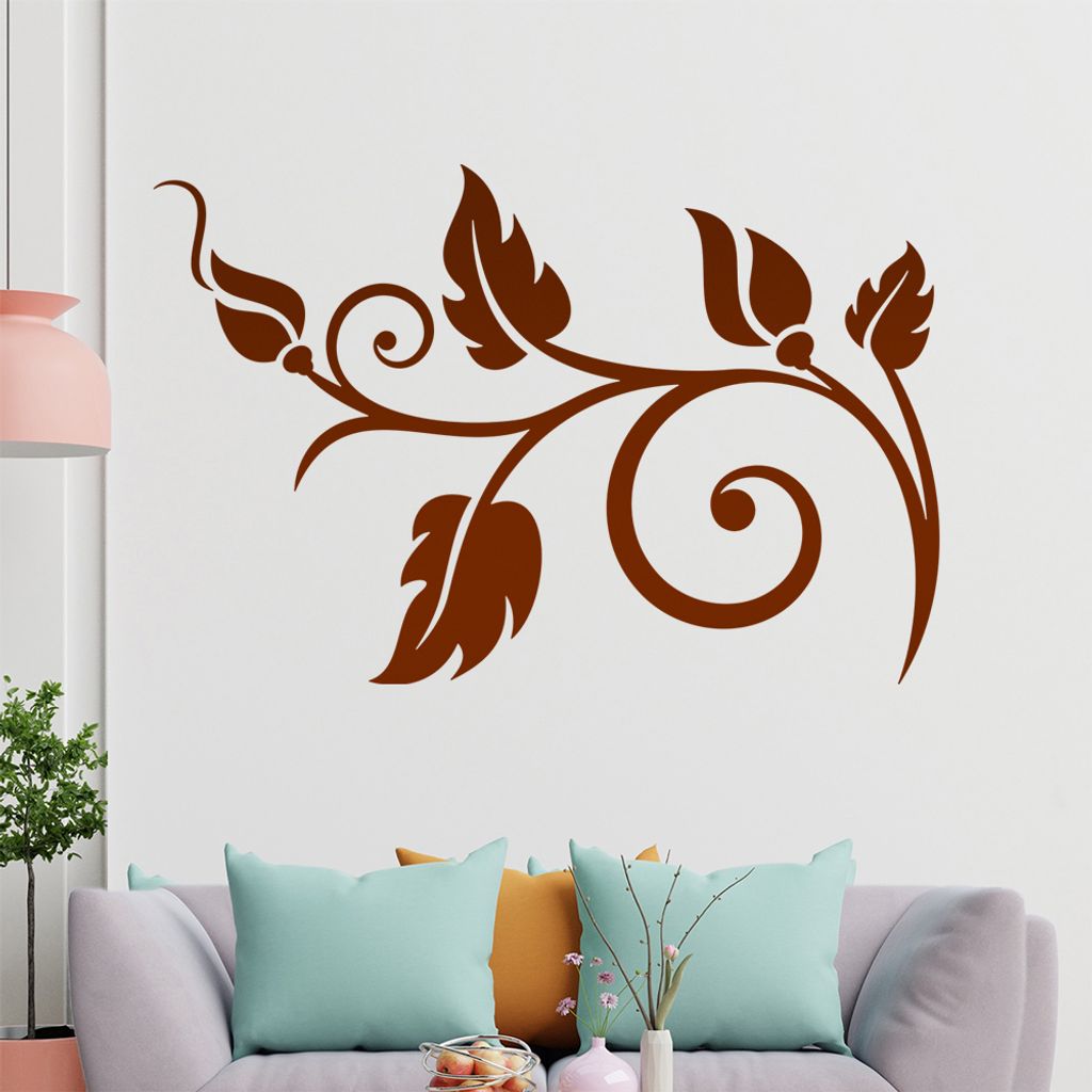 Blume - Linien Wandtattoo in 6 Größen - Wandaufkleber Wall Sticker - Dekoration, Küche, Wohnzimmer, Schlafzimmer, Badezimmer