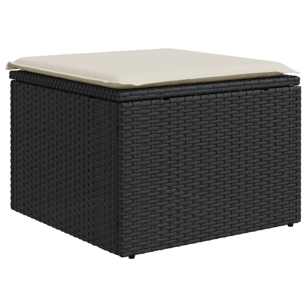 vidaXL Záhradná stolička s vankúšom čierna 55x55x37 cm Poly Obrázok produktu 