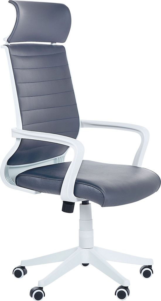 BELIANI Bürostuhl Grau kunstleder höhenverstellbar Bürostuhl Elegant klassisches Design