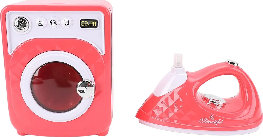 Set de linge jouet éducatif : machine à laver à piles et table pliable