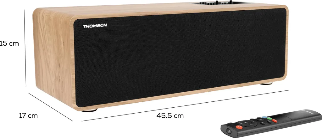Enceinte d'étagère Bluetooth bois brun Thomson WS852 Cosy Range 30W RMS