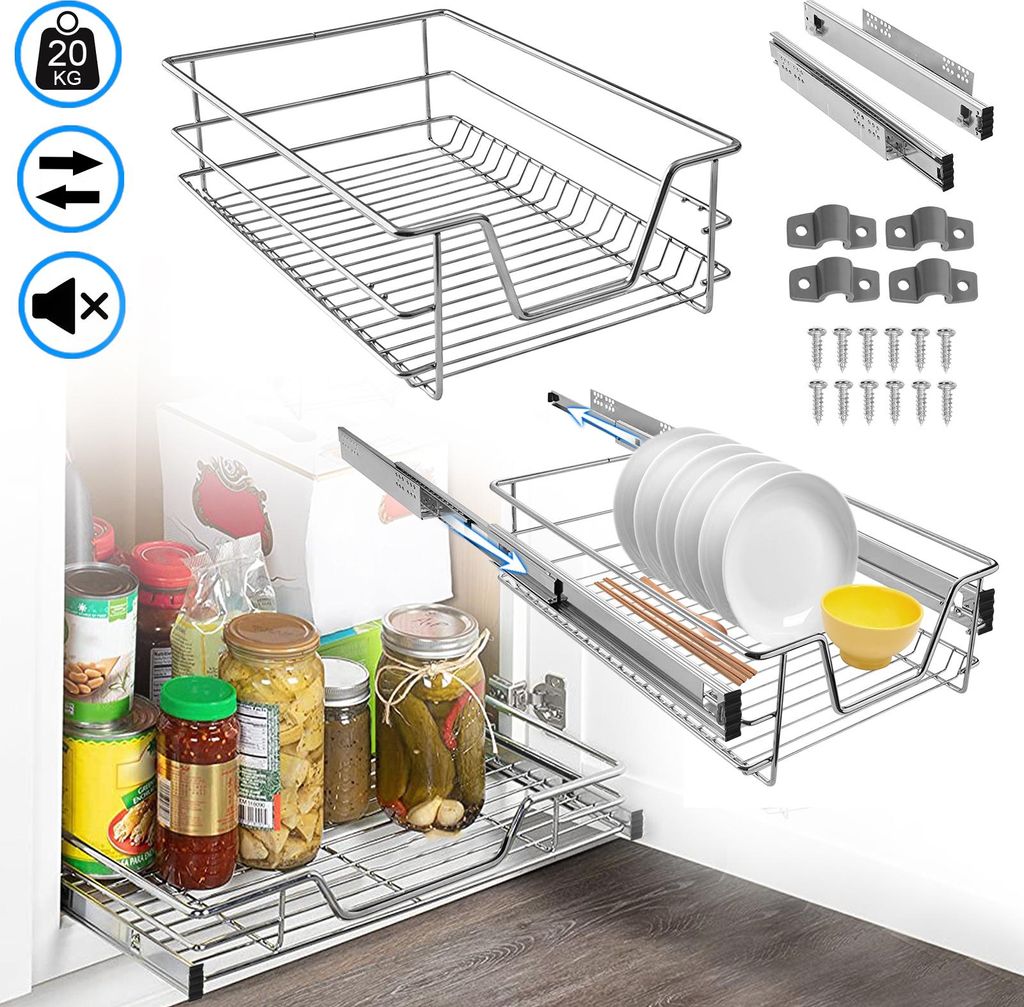 LARS360 2er Set Teleskop-Küchenschublade – für 37 cm Innen- Produktbild 