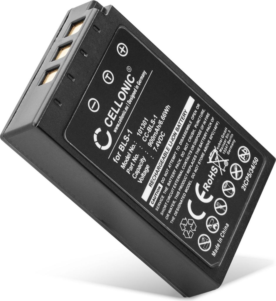CELLONIC 1x Akku für Kamera Kompatibel mit Olympus Pen E-PL7, E-420, Pen E-P1, BLS-1 - (900mAh, 7.4V)